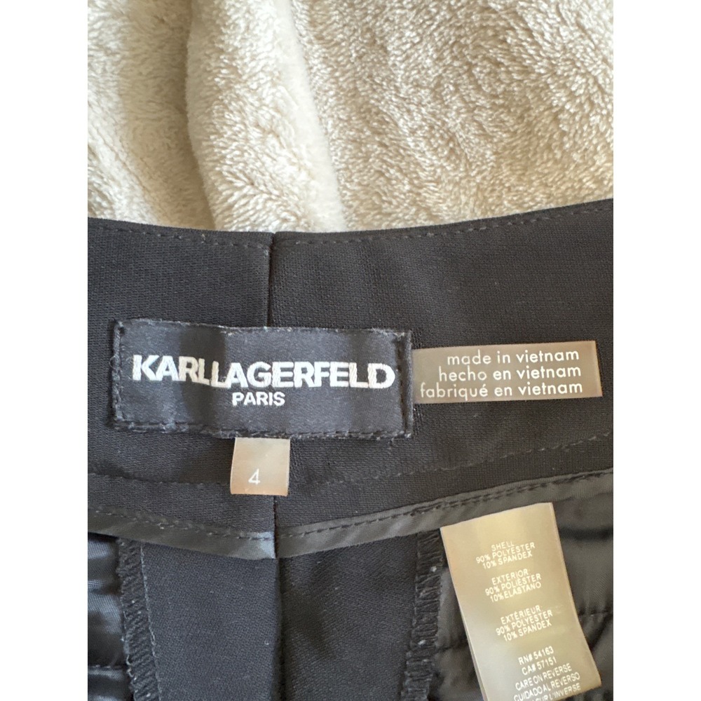 Karl Lagerfeld Paris Black Dress Pants Women's Size 4 Straight Leg Suit Trousers - Picture 5 of 7